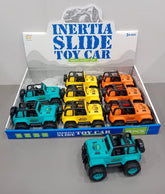 Inertia Slide Toy Car - Friction Powered Jeep 1 Piece